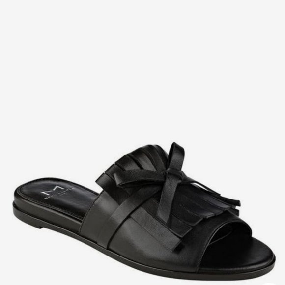 Marc Fisher Whitley Kiltie Fringe Slide Sandals - Picture 1 of 12